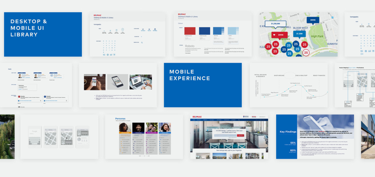 multiple pages form a Remax discovery presentation.